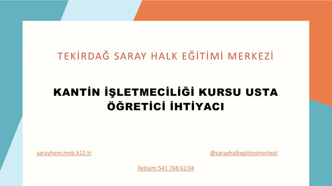 USTA ÖĞRETİCİ İHTİYACI