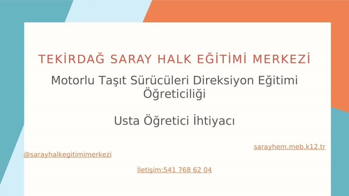 USTA ÖĞRETİCİ İHTİYACI